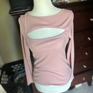 Light pink Cloudwalk slim fit cutout long sleeve shirt